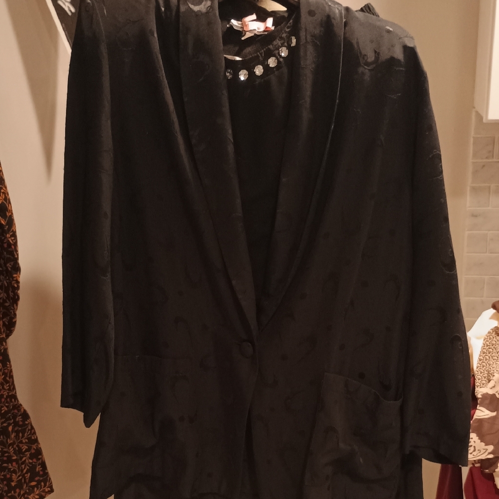 Marnie West Vintage Elegant Black Pantsuit